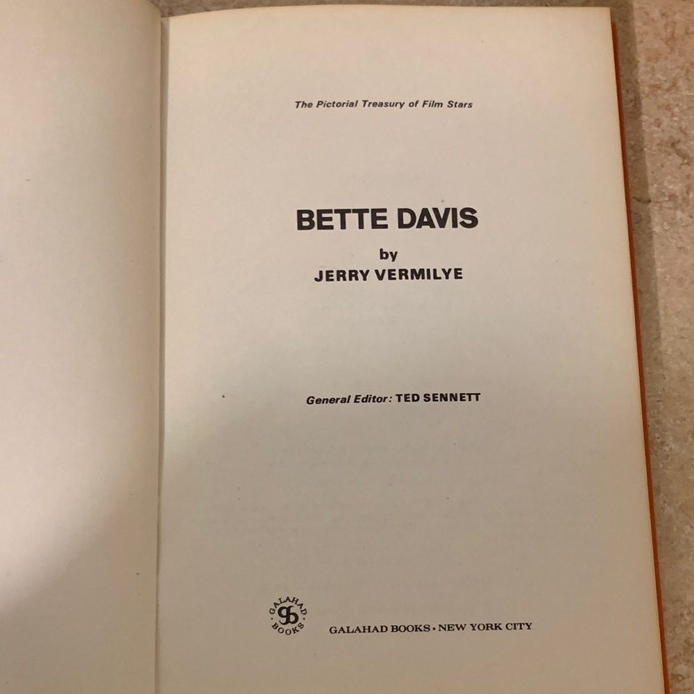 Bette Davis by Jerry Vermilye Book